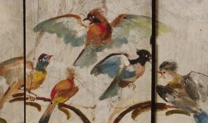 Photo de détail panneaux, salle à manger des artistes de l'auberge Ganne.